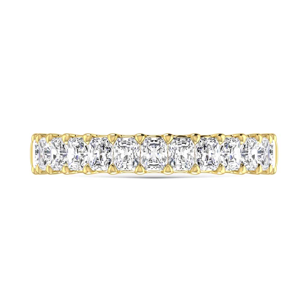 14K Yellow Gold  4 3/4 Ct.Tw. Radiant Shape Lab Grown Diamond Half Way Eternity Band  Picasso Gold & Diamond Jewelry