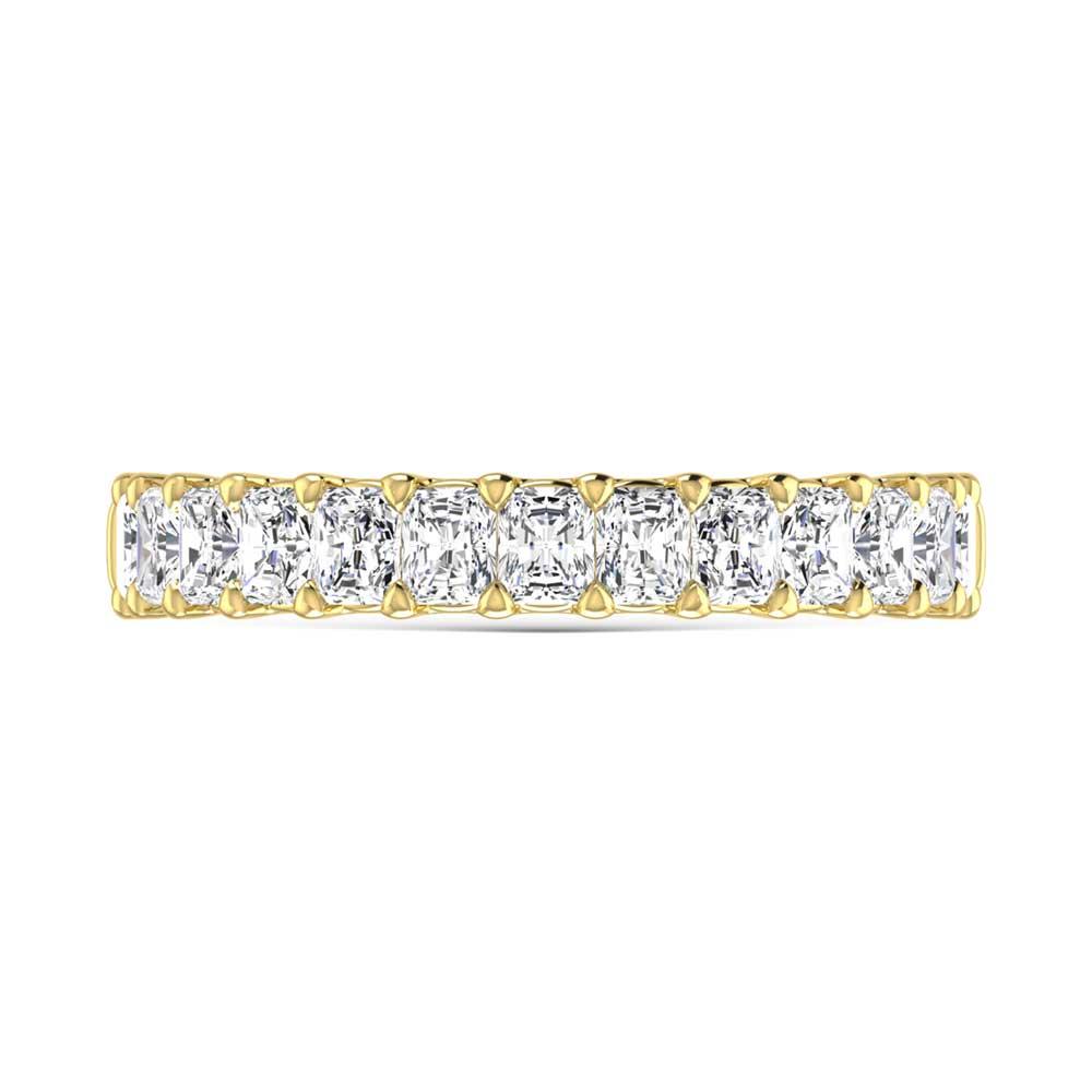 14K Yellow Gold  1 5/8 Ct.Tw. Radiant Shape Lab Grown Diamond Half Way Eternity Band  Picasso Gold & Diamond Jewelry