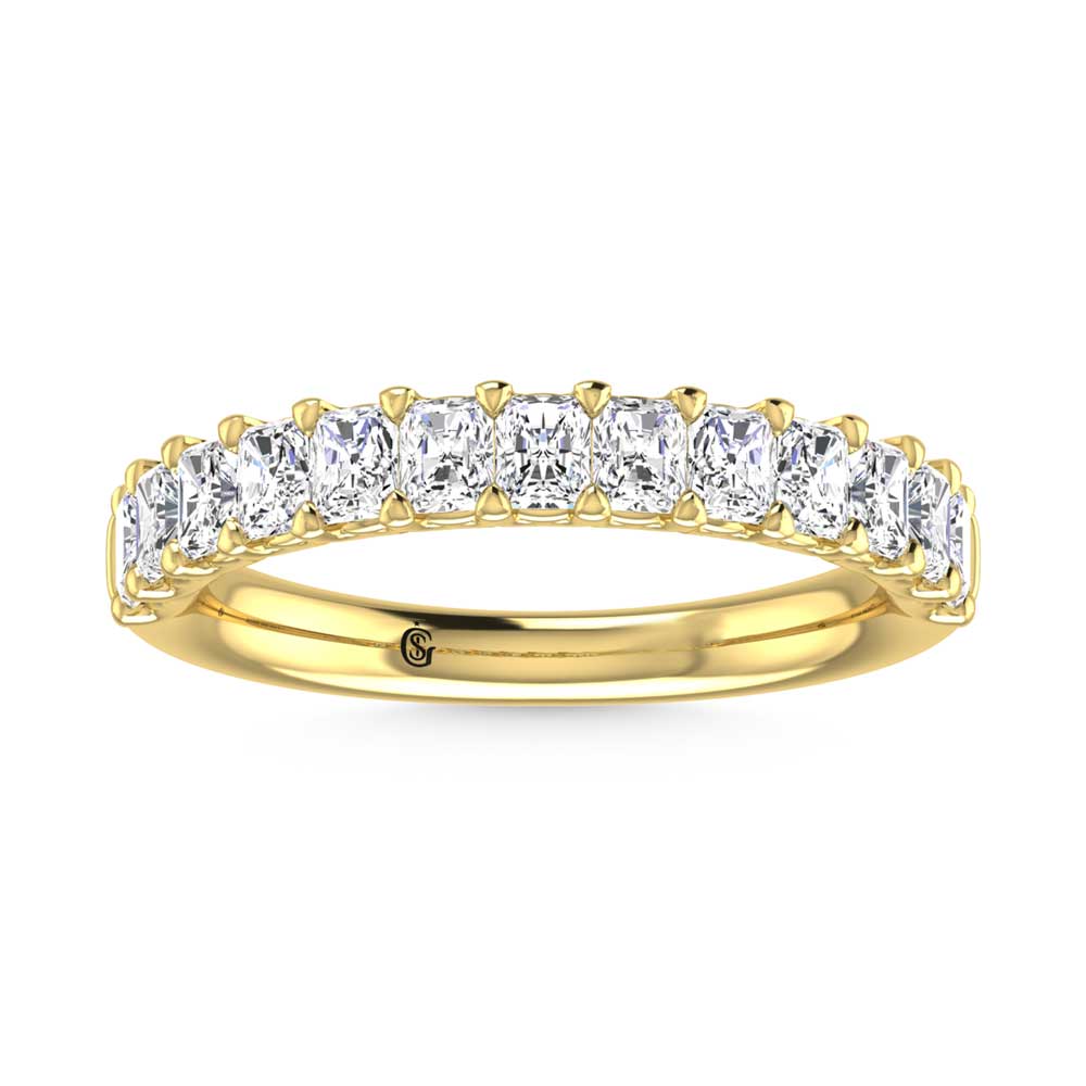 18K Yellow Gold  4 3/4 Ct.Tw. Radiant Shape Lab Grown Diamond Half Way Eternity Band  Picasso Gold & Diamond Jewelry