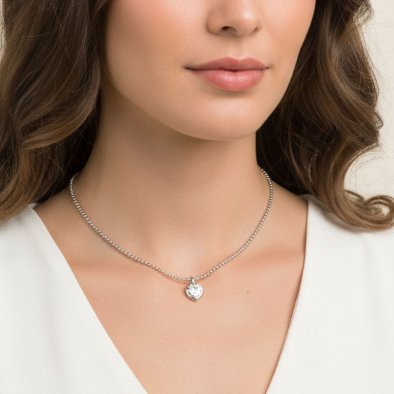 14K Gold Lab Diamond Heart Pendant Necklace