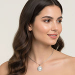 Fluted Round Lab Diamond Pendant Necklace | 14K White Gold | Picasso Gold & Diamond Jewelry