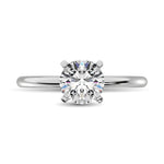 14K White Gold Lab Grown Diamond 3 ct. tw. IGI Certified VS F+ Solitaire Ring, side profile view showing the band