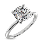 14K White Gold Lab Grown Diamond 3 ct. tw. IGI Certified VS F+ Solitaire Ring, top view of the diamonds