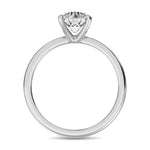 14K White Gold Lab Grown Diamond 3 ct. tw. IGI Certified VS F+ Solitaire Ring, close-up of the diamond setting