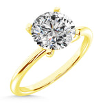 14K Yellow Gold Lab Grown Diamond 2 ct. tw. IGI Certified VS F+ Solitaire Ring, side profile view showing the band