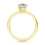 14K Yellow Gold Lab Grown Diamond 2 ct. tw. IGI Certified VS F+ Solitaire Ring, top view of the diamonds