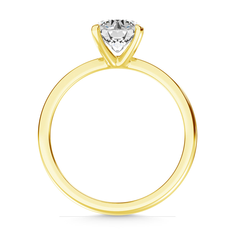 14K Yellow Gold Lab Grown Diamond 2 ct. tw. IGI Certified VS F+ Solitaire Ring, top view of the diamonds