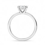 14K White Gold Lab Grown Diamond 2 ct. tw. IGI Certified Oval Shape Solitaire, close-up of the diamond setting