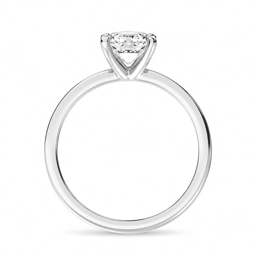 14K White Gold Lab Grown Diamond 2 ct. tw. IGI Certified Oval Shape Solitaire, close-up of the diamond setting