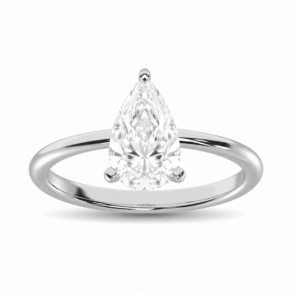 14K White Gold Lab Grown Diamond 1 ct. tw. IGI Certified Pear Shape Solitaire | Picasso Gold & Diamond