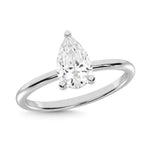 14K White Gold Lab Grown Diamond 2 ct. tw. IGI Certified Pear Shape Solitaire, top view of the diamonds