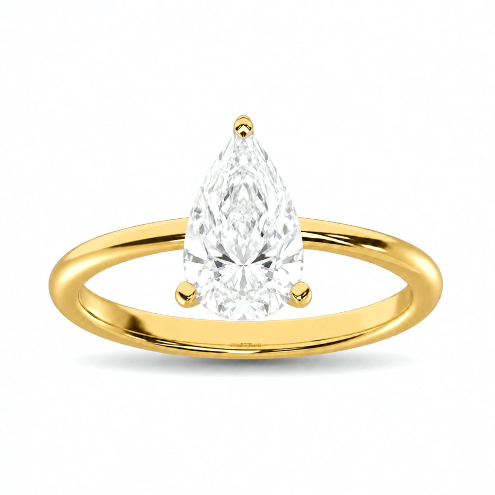 14K Yellow Gold Lab Grown Diamond 2 ct. tw. IGI Certified Pear Shape Solitaire | Picasso Gold & Diamond