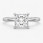 14K White Gold Lab Grown Diamond 1 1/2 ct. tw. IGI Certified Princess Shape Solitaire, top view of the diamonds