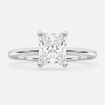 14K White Gold Lab Grown Diamond 1 1/2 ct. tw. IGI Certified Radiant Shape Solitaire, top view of the diamonds