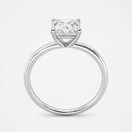 14K White Gold Lab Grown Diamond 1 1/2 ct. tw. IGI Certified Radiant Shape Solitaire, close-up of the diamond setting