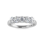 14K White Gold Lab Grown Diamond 1 1/2 ct. tw. Oval Shape 5 Stone Wedding Band | Picasso Gold & Diamond