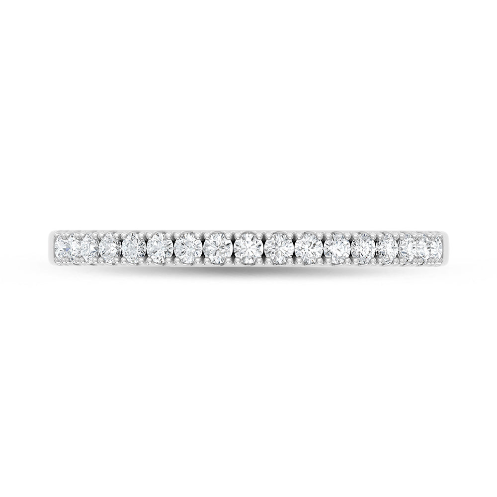14K White Gold Lab Grown Diamond 1/6 ct. tw. Wedding Band, side profile view showing the band