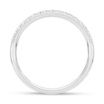 14K White Gold Lab Grown Diamond 1/6 ct. tw. Wedding Band, close-up of the diamond setting