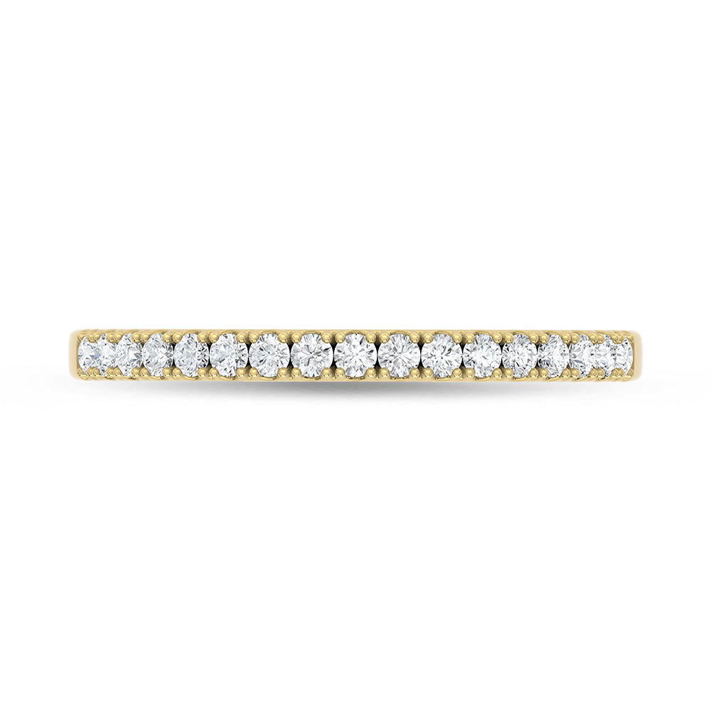 14K Yellow Gold Lab Grown Diamond 1/6 ct. tw. Wedding Band, side profile view showing the band