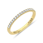 14K Yellow Gold Lab Grown Diamond 1/6 ct. tw. Wedding Band, top view of the diamonds