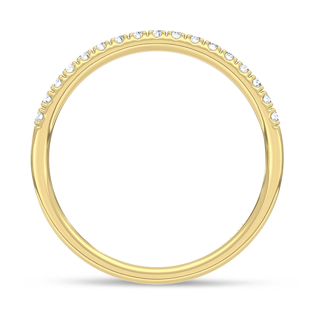 14K Yellow Gold Lab Grown Diamond 1/6 ct. tw. Wedding Band, close-up of the diamond setting