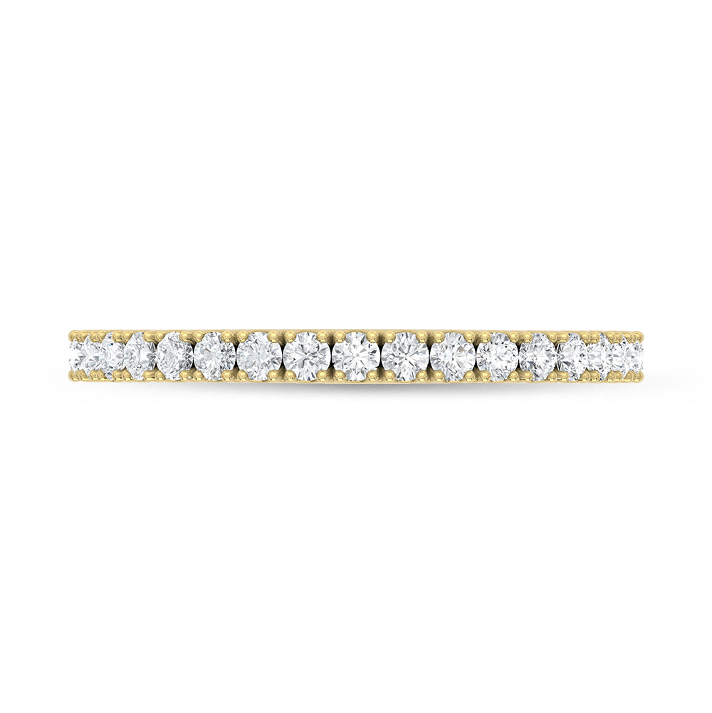 14K Yellow Gold Lab Grown Diamond 1/3 ct. tw. Wedding Band, side profile view showing the band
