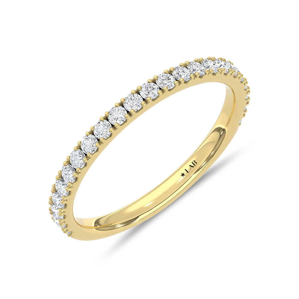 14K Yellow Gold Lab Grown Diamond 1/3 ct. tw. Wedding Band, top view of the diamonds