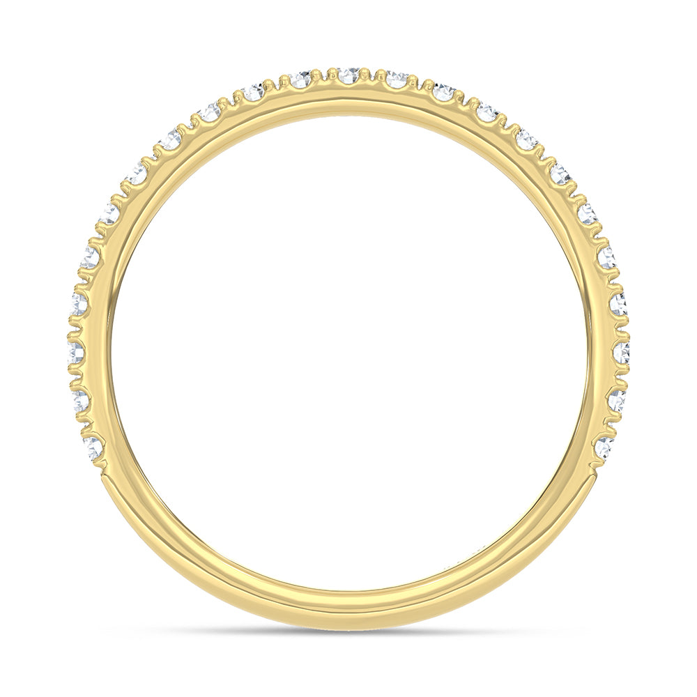 14K Yellow Gold Lab Grown Diamond 1/3 ct. tw. Wedding Band, close-up of the diamond setting