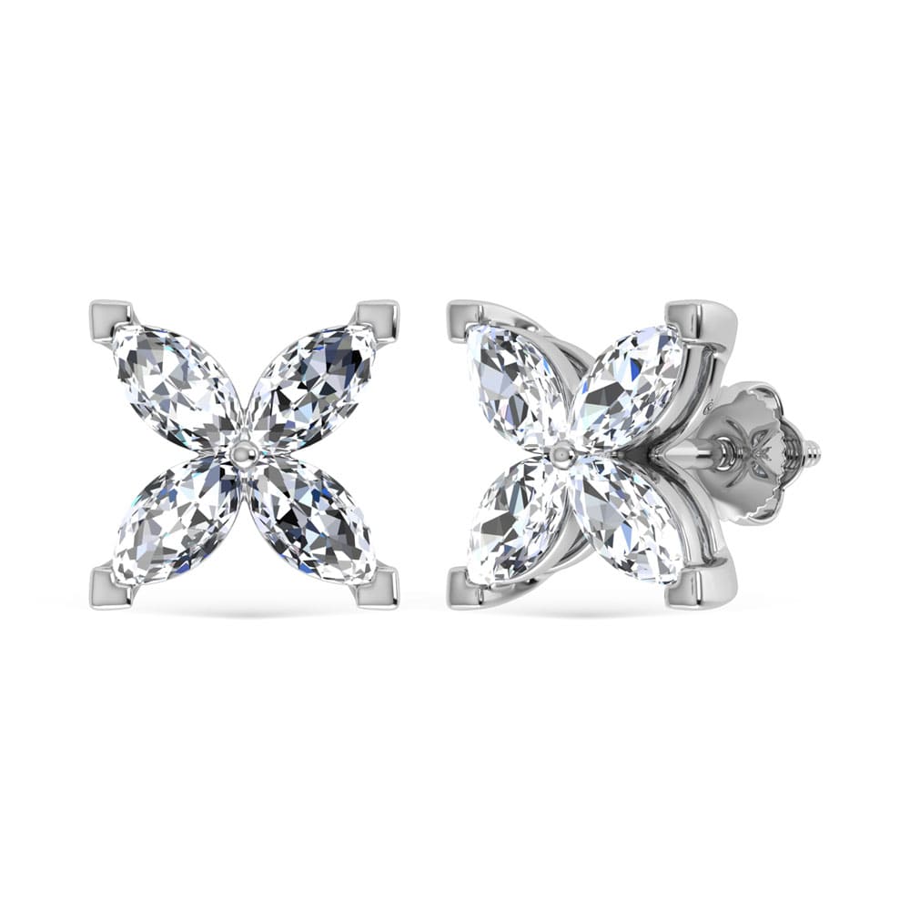 14K White Gold Lab Grown Diamond 1 5/8 Ct.Tw. Fashion Earrings  Picasso Gold & Diamond Jewelry