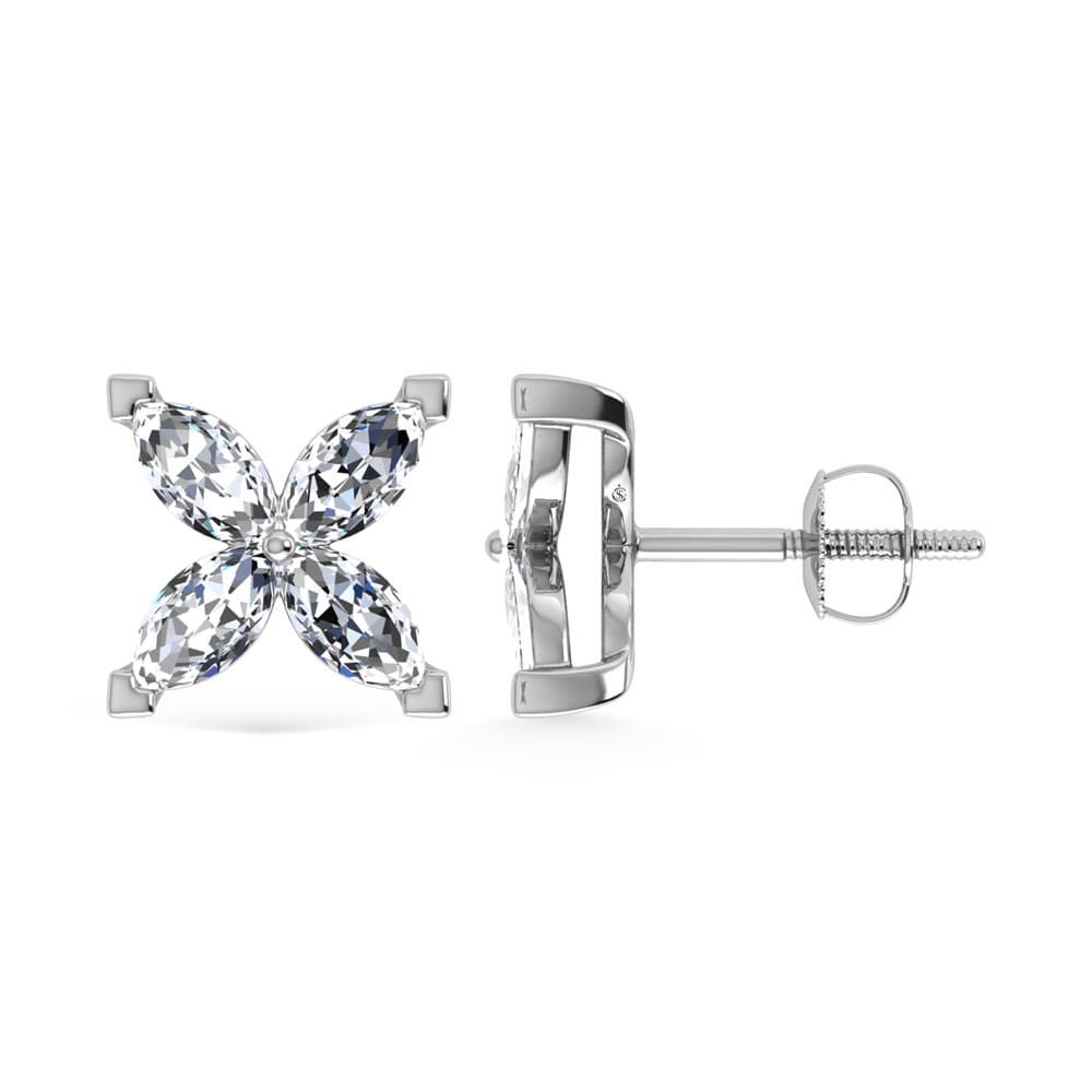 14K White Gold Lab Grown Diamond 1 5/8 Ct.Tw. Fashion Earrings  Picasso Gold & Diamond Jewelry
