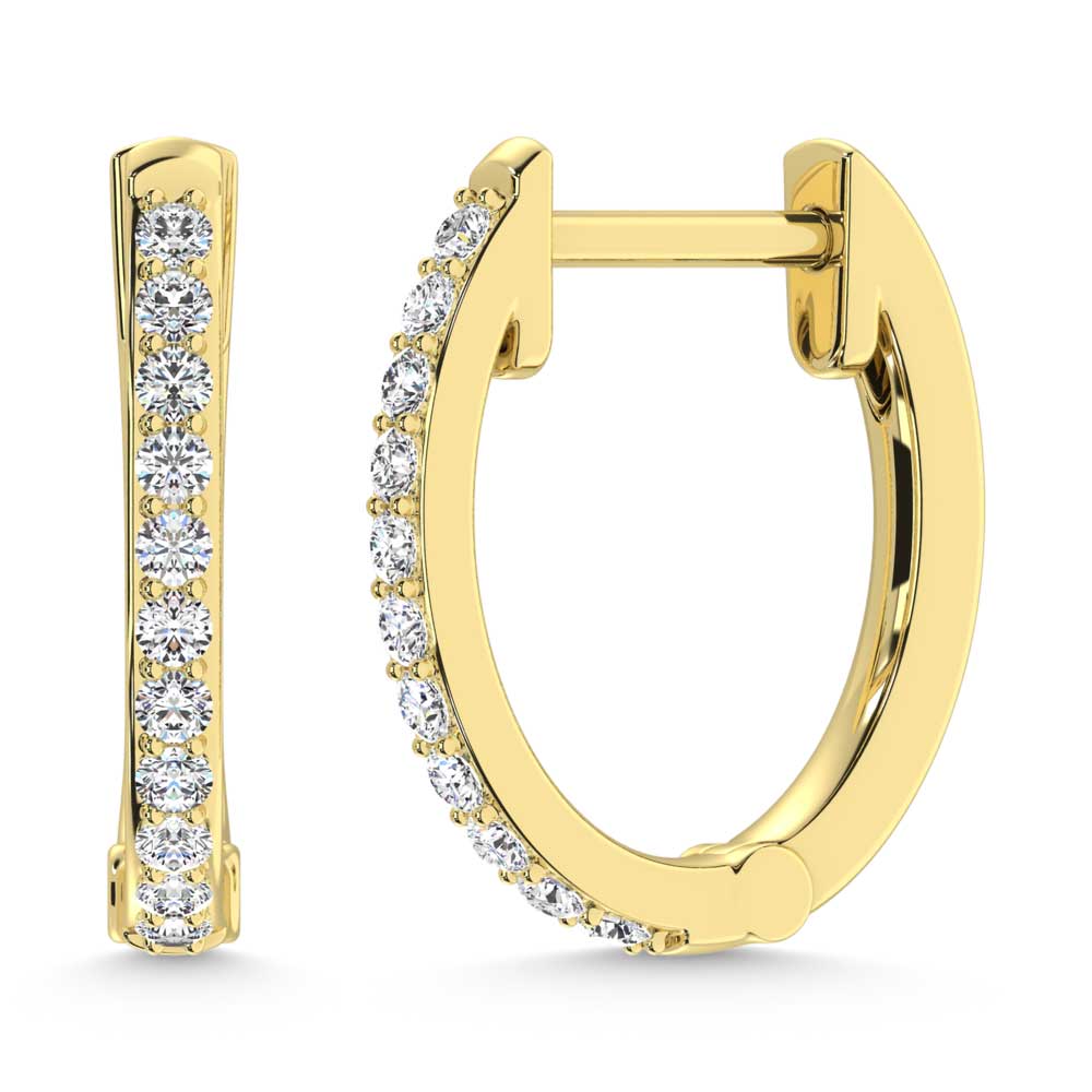 10K Yellow Gold Lab Grown Diamond 1/5 Ct.Tw. Hoop Earrings  Picasso Gold & Diamond Jewelry