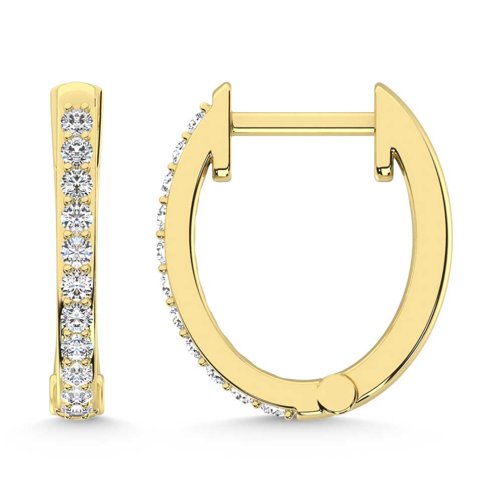 10K Yellow Gold Lab Grown Diamond 1/5 Ct.Tw. Hoop Earrings  Picasso Gold & Diamond Jewelry