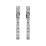 14K White Gold Lab Grown Diamond 8 Ct.Tw. In and Out Hoop Earrings (1 1/2 inches)  Picasso Gold & Diamond Jewelry