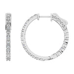 14K White Gold Lab Grown Diamond 10 Ct.Tw. In and Out Hoop Earrings ( 1 5/8 inches)  Picasso Gold & Diamond Jewelry