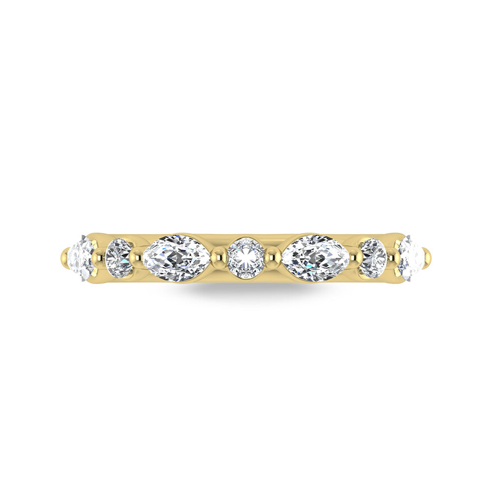 14K Yellow Gold Lab Grown Diamond 1/2 ct. tw. Wedding Band, side profile view showing the band