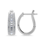 14K White Gold Lab Grown Diamond 1 1/2 Ct.Tw. Hoop Earrings  Picasso Gold & Diamond Jewelry