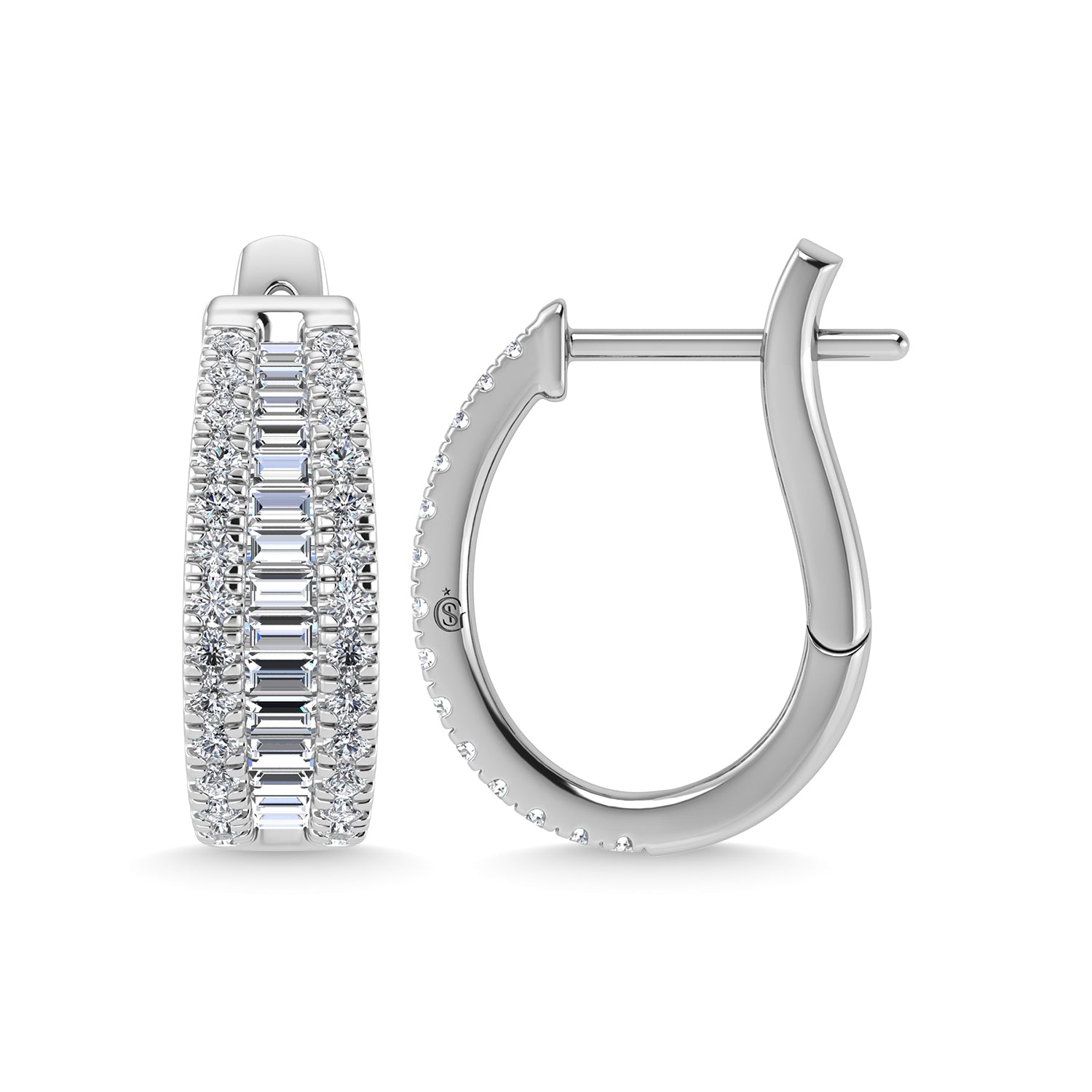 14K White Gold Lab Grown Diamond 2 Ct.Tw. Hoop Earrings  Picasso Gold & Diamond Jewelry