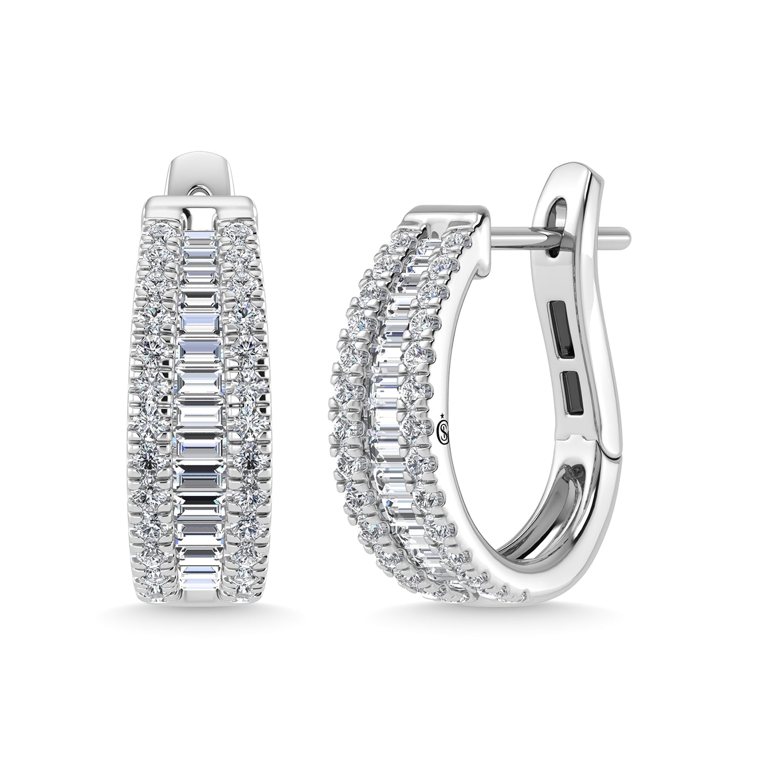 14K White Gold Lab Grown Diamond 1 Ct.Tw. Hoop Earrings  Picasso Gold & Diamond Jewelry