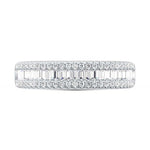14K White Gold lab-grown diamond 2 Ct. baguette wedding band, product photography on a plain background | Picasso Gold & Diamond Jewelry.