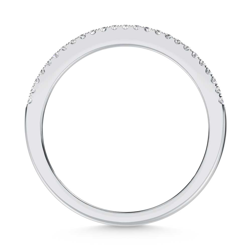 14K White Gold lab-grown diamond 2 Ct. baguette wedding band, detail view.