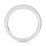 14K White Gold lab-grown diamond 2 Ct. baguette wedding band, detail view.