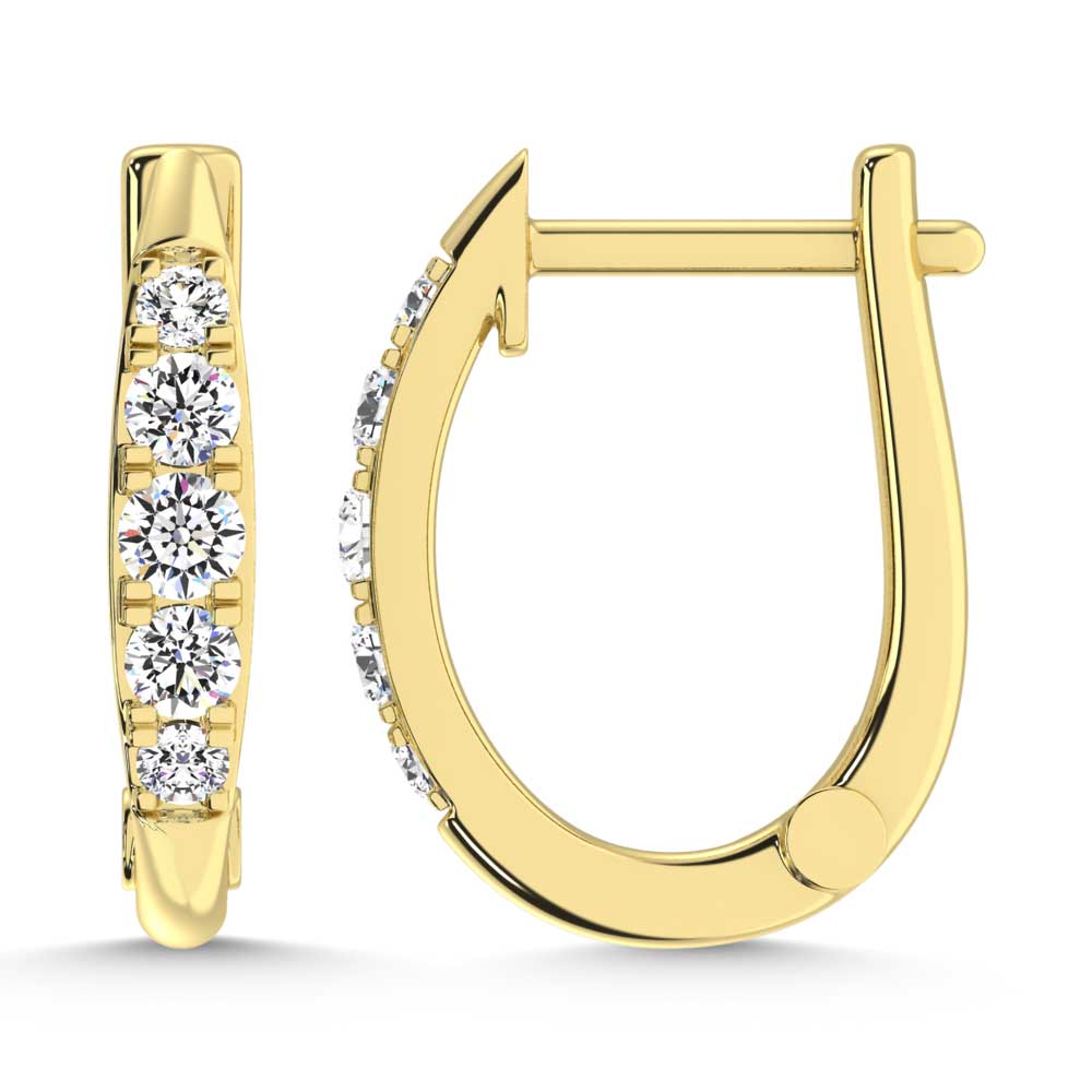 10K Yellow Gold Lab Grown Diamond 1/4 Ct.Tw. Hoop Earrings  Picasso Gold & Diamond Jewelry