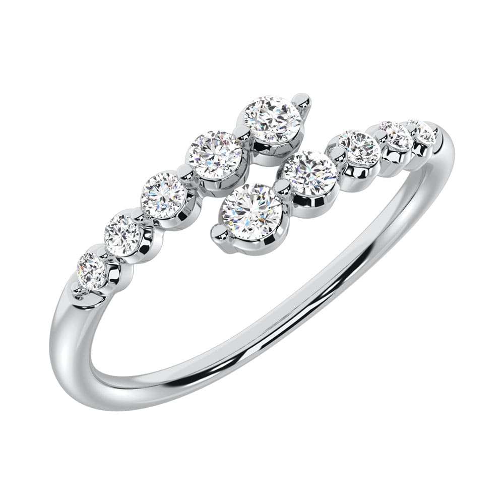 10K White Gold Lab Grown Diamond 1/5 ct. tw. Fashion Ring, detailed angle view