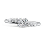 10K White Gold Lab Grown Diamond 1/5 ct. tw. Fashion Ring, top view of the diamonds