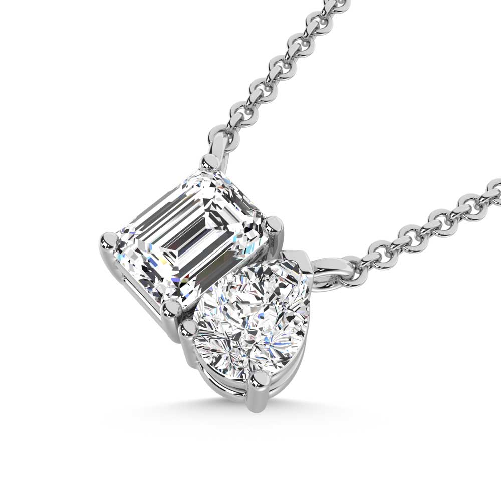 10K White Gold Lab Grown Diamond 3/8 Ct.Tw. Fashion Necklace  Picasso Gold & Diamond Jewelry