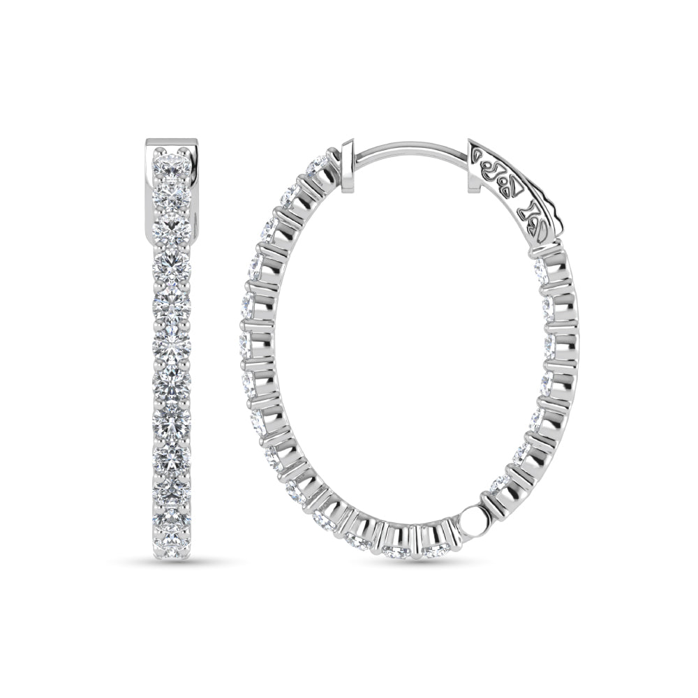 14K White Gold Lab Grown Diamond 1 Ct.Tw. Hoop Earrings  Picasso Gold & Diamond Jewelry