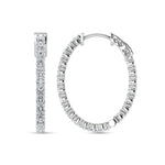 14K White Gold Lab Grown Diamond 1 Ct.Tw. Hoop Earrings  Picasso Gold & Diamond Jewelry