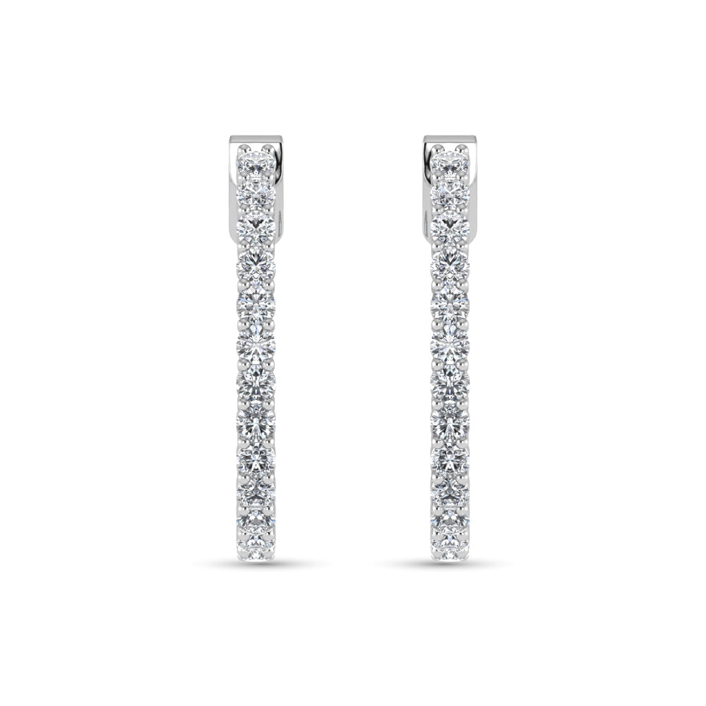 14K White Gold Lab Grown Diamond 1 Ct.Tw. Hoop Earrings  Picasso Gold & Diamond Jewelry