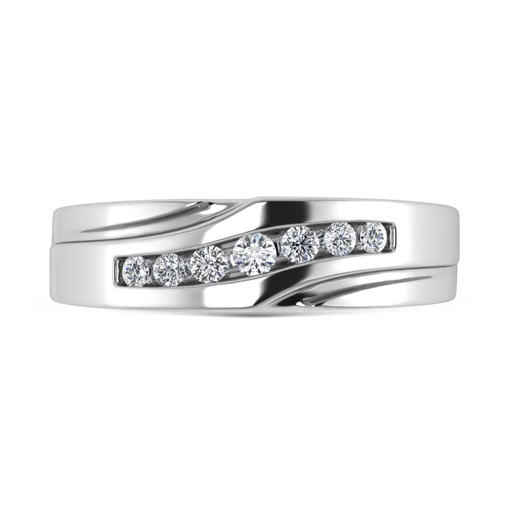10K White Gold Lab Grown Diamond 1/2 Ct.Tw. Mens Band