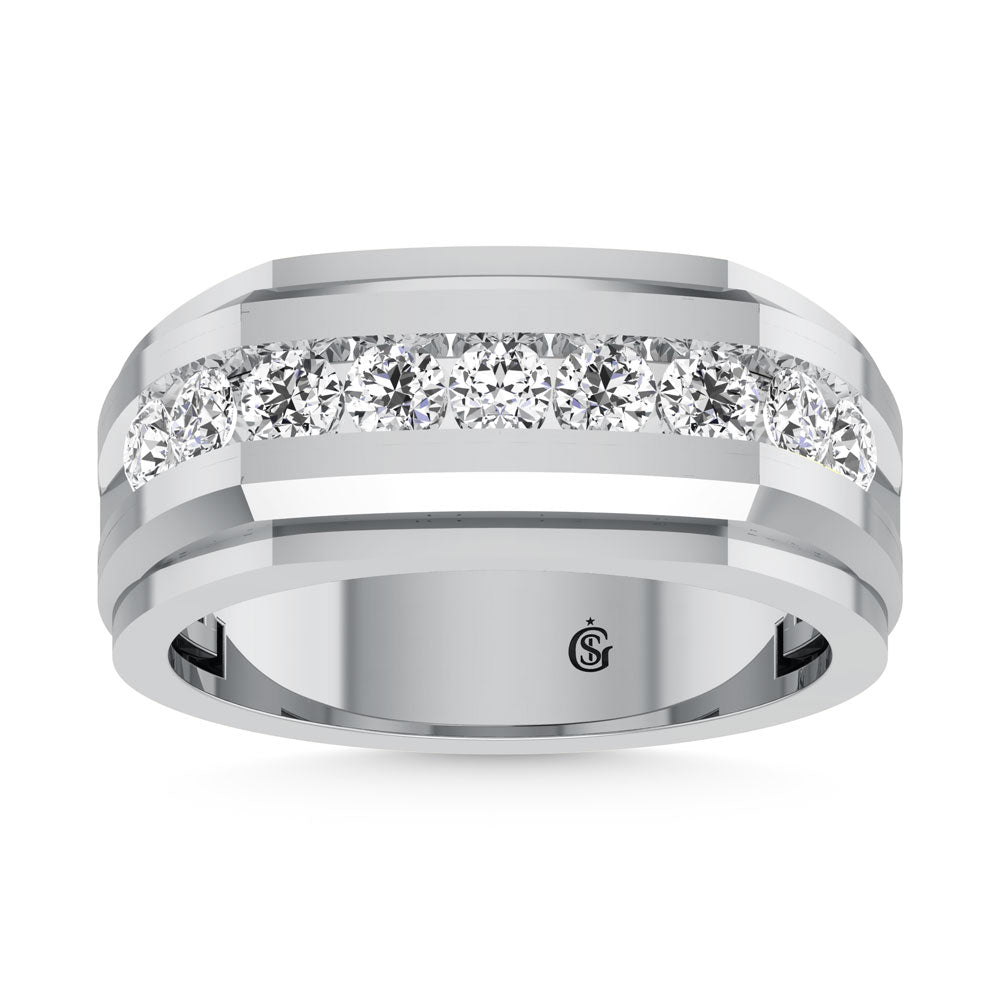 10K White Gold Diamond 1 Ct.Tw. Mens Band